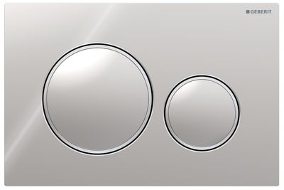Geberit Sigma20 Flush Plate / Glossy Chrome - Design Rings: Matte Chrome