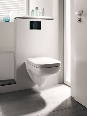 Geberit Omega60 Square Flush Plate for Dual Flush, Wall-Flush / Black