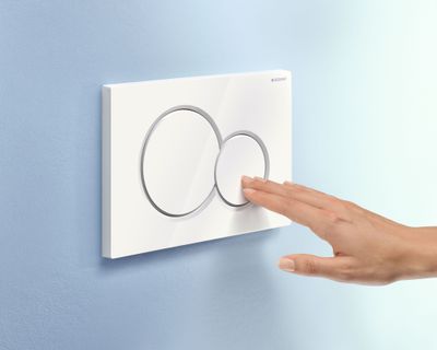 Geberit Sigma01 flush plate round / Alpine white