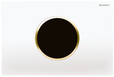 Geberit Sigma10 plaque de déclenchement infrarouge électronique Blanc doré pour réservoir à encastrer.