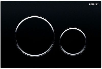 Geberit Sigma20 Flush Plate / Black - Design Rings: Chrome Glossy