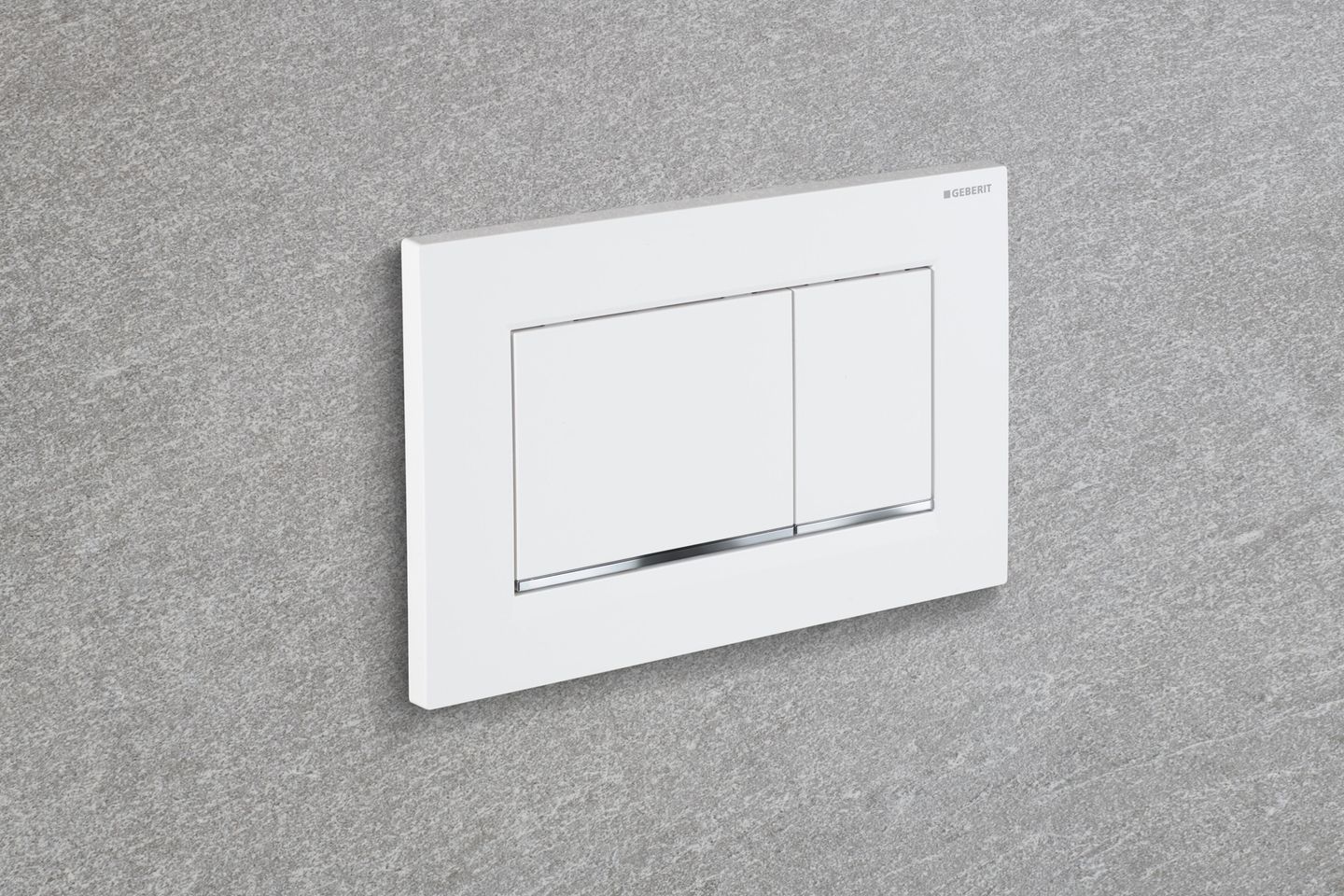 Geberit Sigma20 Square Flush Plate / White - Design Strips: Chrome Glossy