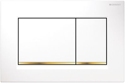 Geberit Sigma20 Square Flush Plate / White - Design Stripes: Gold