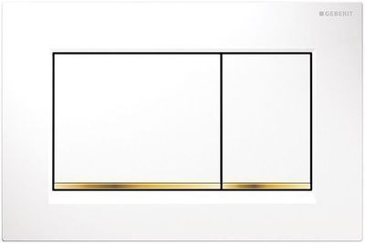 Geberit Sigma20 Square Flush Plate / White - Design Stripes: Gold Geberit Sigma20 Square Flush Plate / White - Design Stripes: Gold