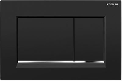 Geberit Sigma20 Square Flush Plate / Black - Design Strips: Chrome Glossy