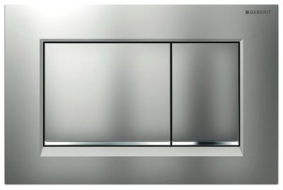 Geberit Sigma20 square plaque de déclenchement, chromé mat, déclencheur frontal pour WC encastré.