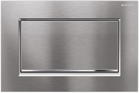 Geberit Sigma10 Square Actuator Plate / Brushed Chrome - Design Stripes: Polished Chrome