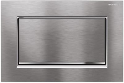 Geberit Sigma10 Square Actuator Plate / Brushed Chrome - Design Stripes: Polished Chrome