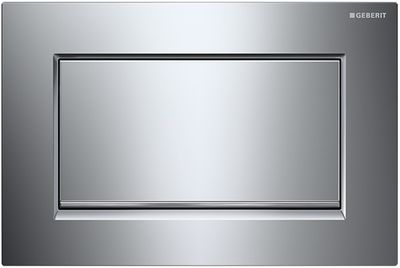 Geberit Sigma10 Square Actuator Plate to Screw / Glossy Chrome - Design Strips: Chrome, Brushed
