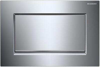 Geberit Sigma10 Square Actuator Plate to Screw / Glossy Chrome - Design Strips: Chrome, Brushed