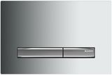 Geberit Sigma50 plaque de déclenchement, chromé brillant, bandes chromé brossé, design épuré.