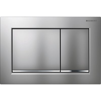 Geberit Omega20 square flush plate for dual flush / matte chrome lacquer - design strips: matte chrome