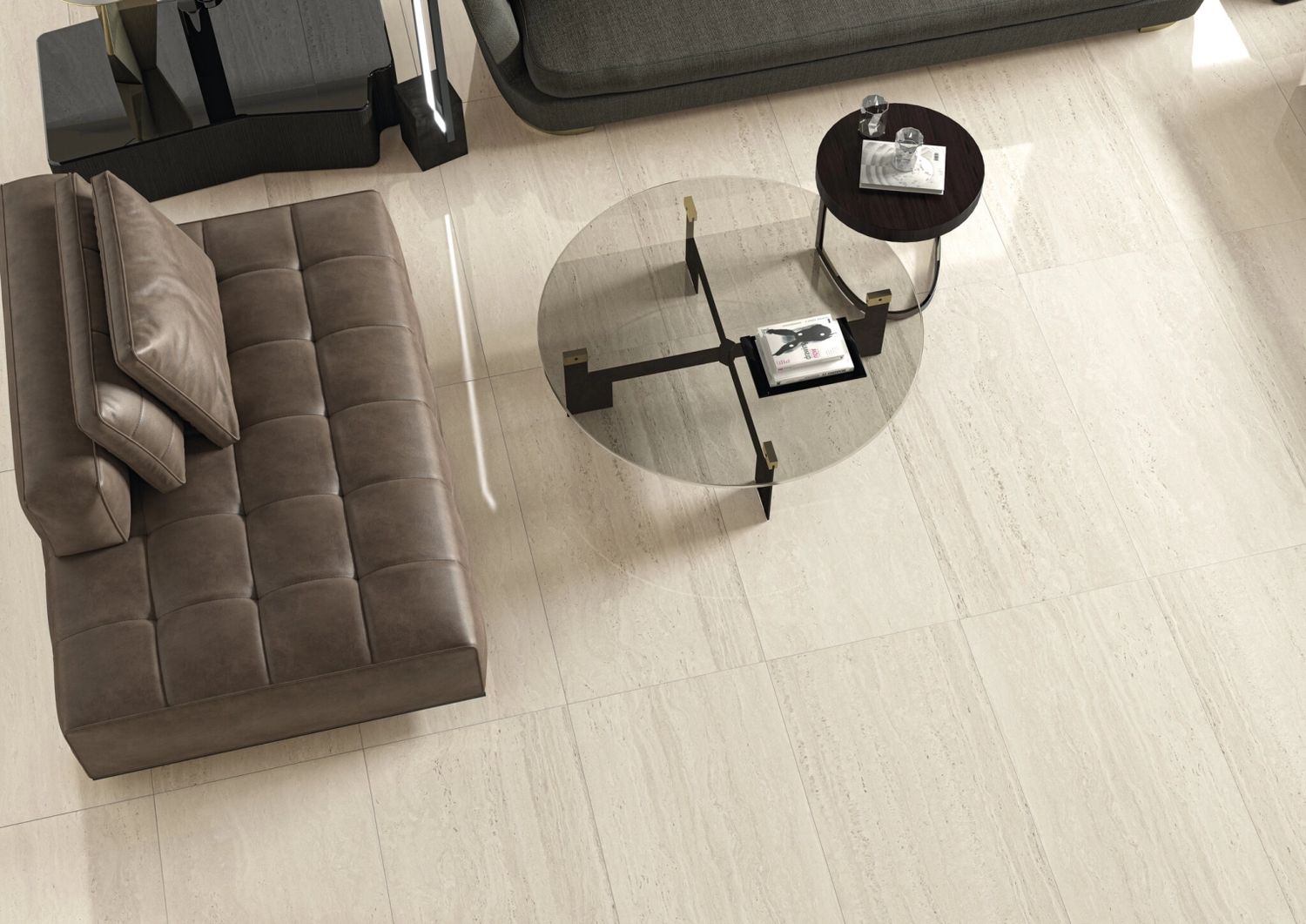 Grès cérame Liceo Travertin Ivory poli 60 x 120 cm - Cifre Ceramica — vue 3