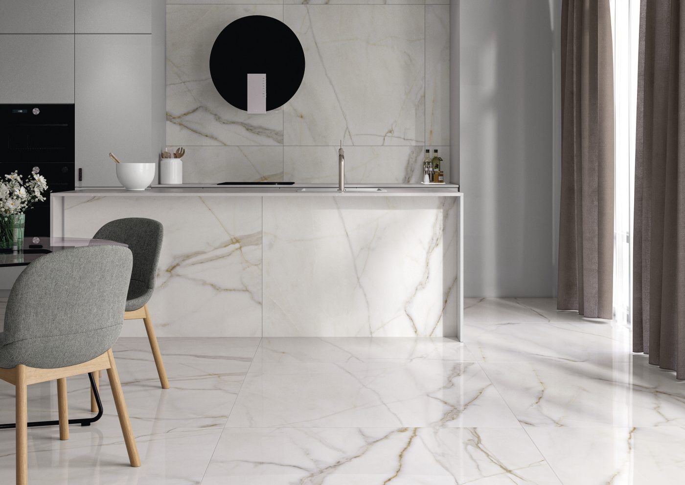 Polished Porcelain Stoneware Sabine White 60 x 120 cm - Cifre Ceramica