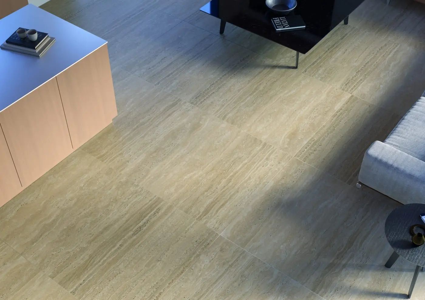 Mat Beige Travertine Porcelain Stoneware R9 60 x 120 cm - Cifre Ceramica