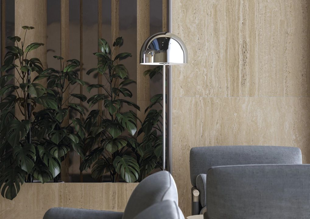 Porcelain Stoneware Liceo Travertin Ivory Matte R9 60 x 120 cm - Cifre Ceramica
