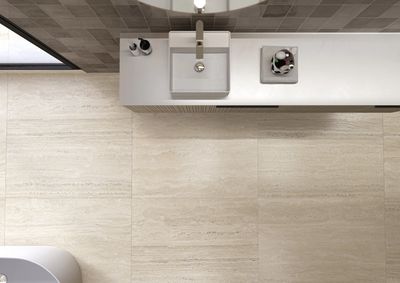 Grès cérame Liceo Travertin Ivory mat R9 60 x 120 cm - Cifre Ceramica