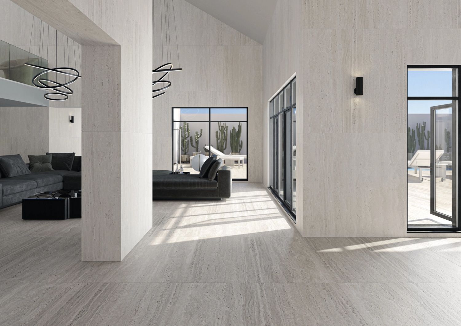 Porcelain Stoneware Liceo Travertin White Matte R9 60 x 120 cm - Cifre Ceramica