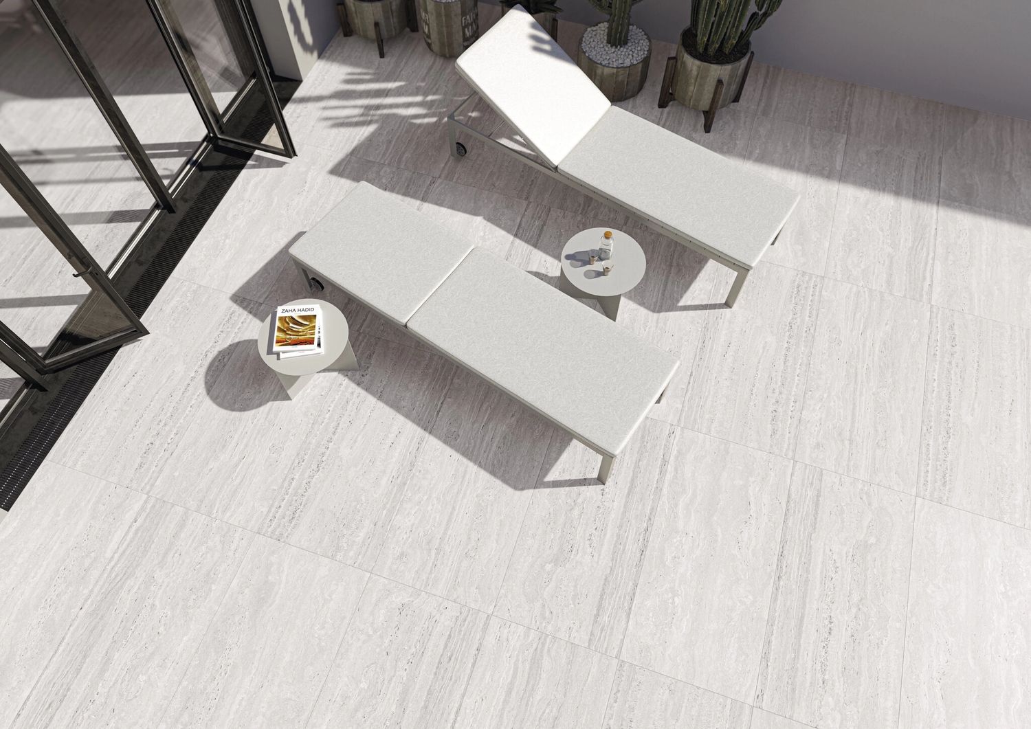 Porcelain Stoneware Liceo Travertin White Matte R9 60 x 120 cm - Cifre Ceramica