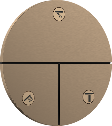 Hansgrohe ShowerSelect Comfort S Concealed Finish Set for 3-Function Shut-Off Valve, Brushed Bronze