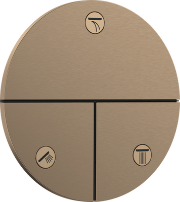 Set de finition encastré Hansgrohe ShowerSelect Comfort S pour 3 fonctions en bronze brossé