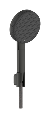 Hansgrohe Wall-Mounted Support with Raindance Alive Select S Hand Shower 3-Jet EcoSmart Flexible Designflex 1.60m in Brushed Black Chrome
