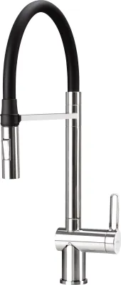 Mitigeur de cuisine Deante Magnetic avec douchette extractible en chromé / noir mat 2 jets