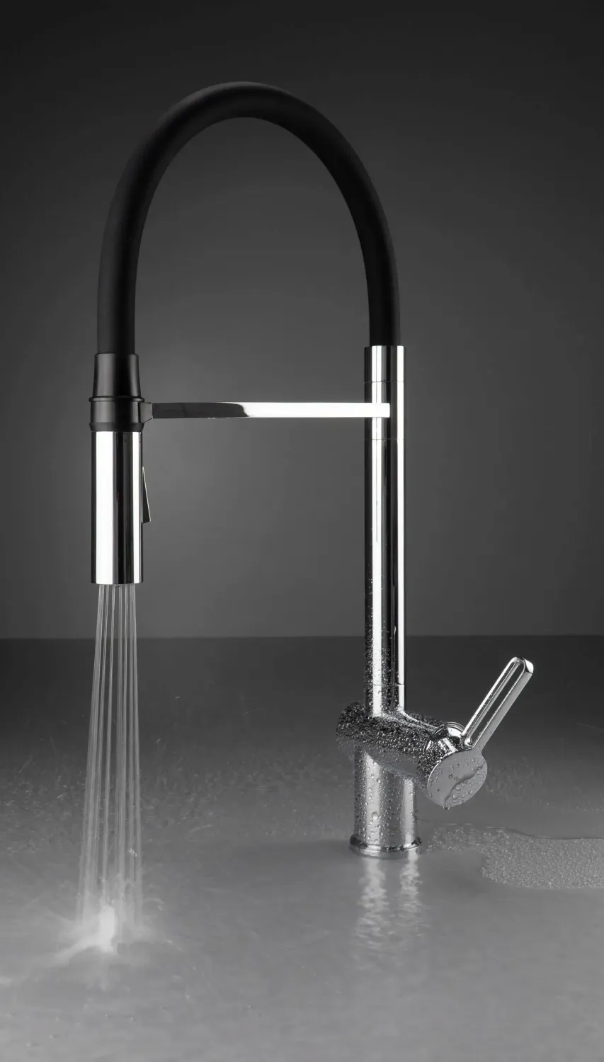 Deante Magnetic Kitchen Mixer with Pull-Out Spray in Chrome / Matte Black, 2 Jets