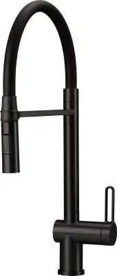 Mitigeur de cuisine Deante Magnetic avec douchette extractible en noir mat 2 jets