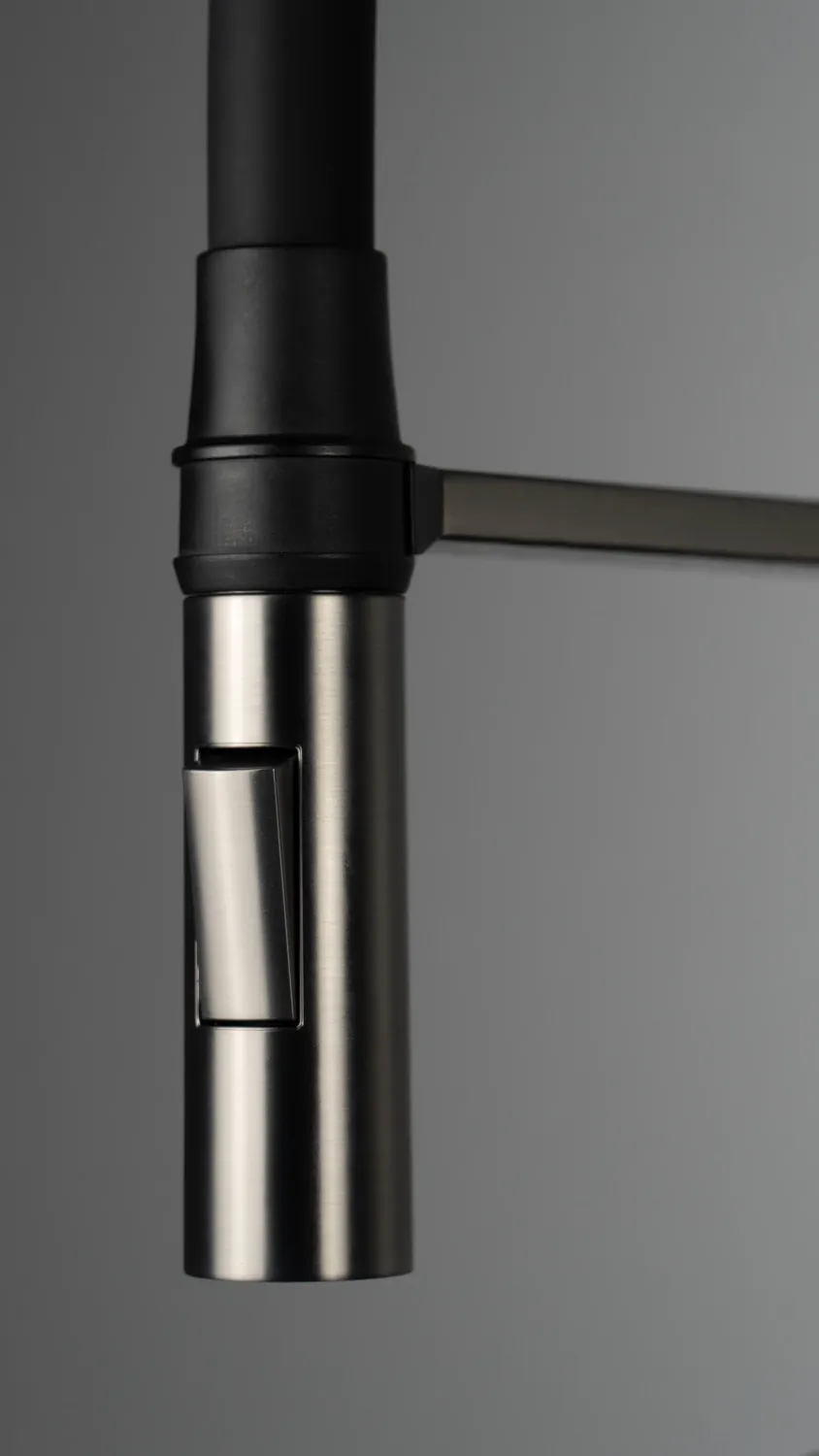 Mitigeur de cuisine Deante Magnetic avec douchette extractible en titane / noir mat 2 jets — vue 2