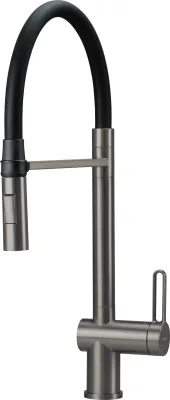 Mitigeur de cuisine Deante Magnetic avec douchette extractible en titane / noir mat 2 jets