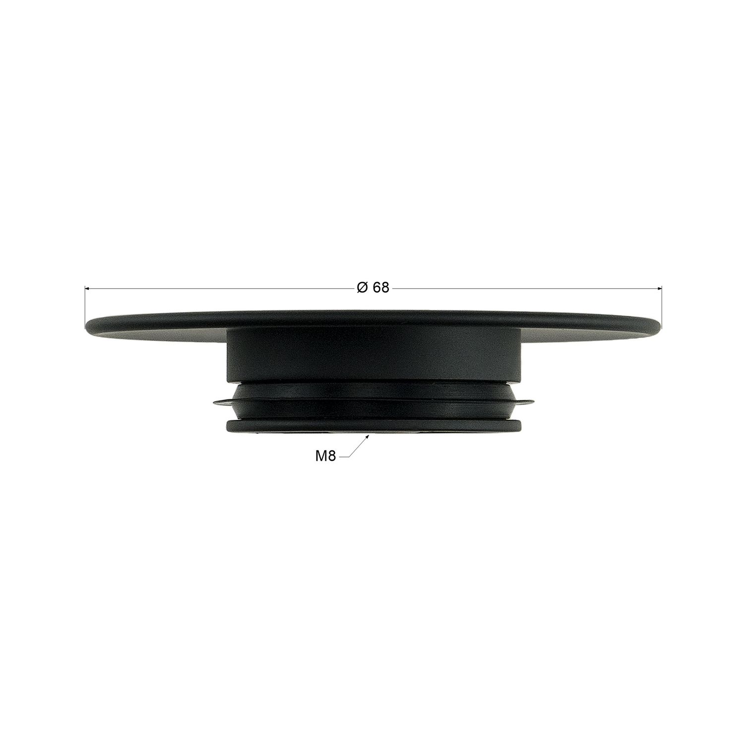 Plaque pour bonde de lavabo click-clac Deante en noir mat — vue 4