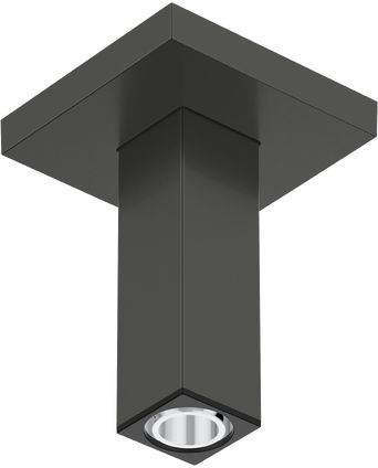 Hansgrohe Ceiling-Mounted Shower Arm 100 mm with Square Escutcheon in Brushed Black Chrome