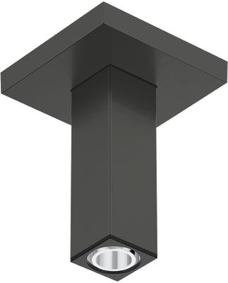 Bras de douche plafonné Hansgrohe 100 mm avec rosace carrée en noir chromé brossé