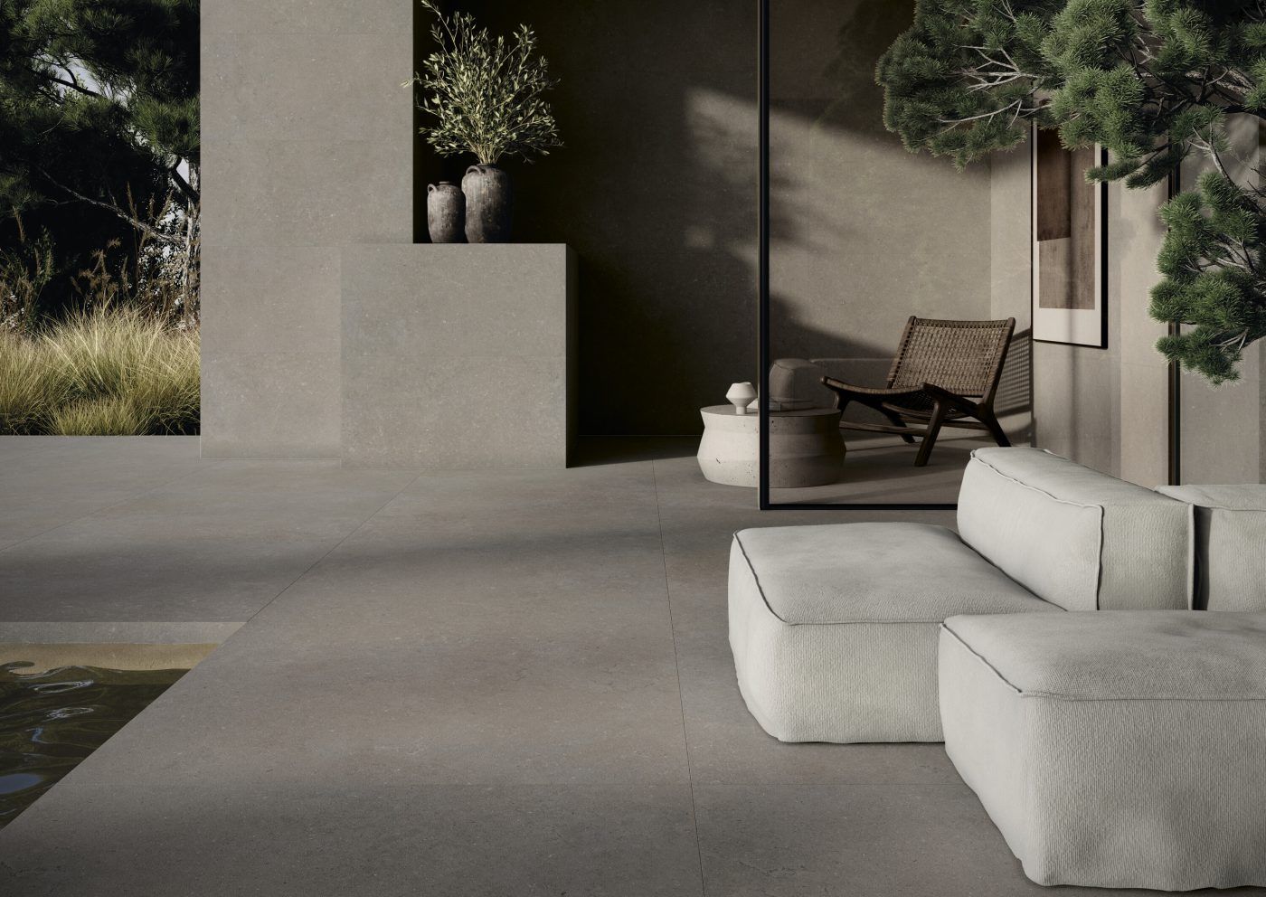 Rift Greige Matte Brushed Porcelain Stoneware 60 x 120 cm - Cifre Ceramica
