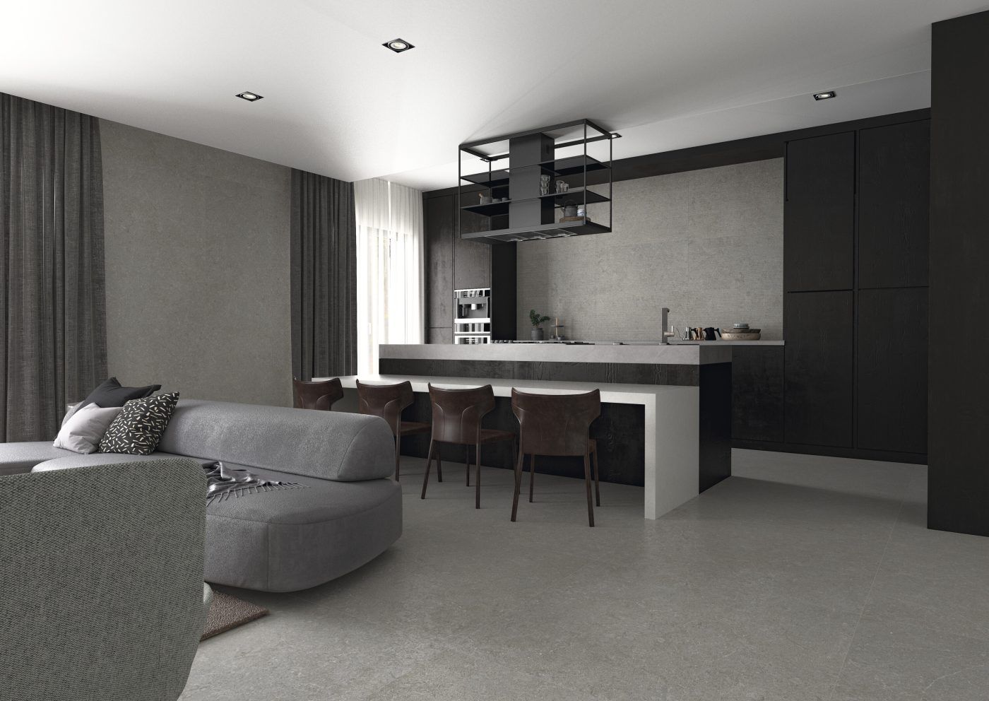 Porcelain Stoneware Mytos Greige Matte Brushed 60 x 120 cm - Cifre Ceramica