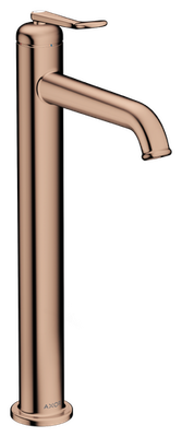AXOR Archivio 250 Elevated CoolStart Basin Mixer with Lever Handle and Polished Red Gold Free Flow Waste