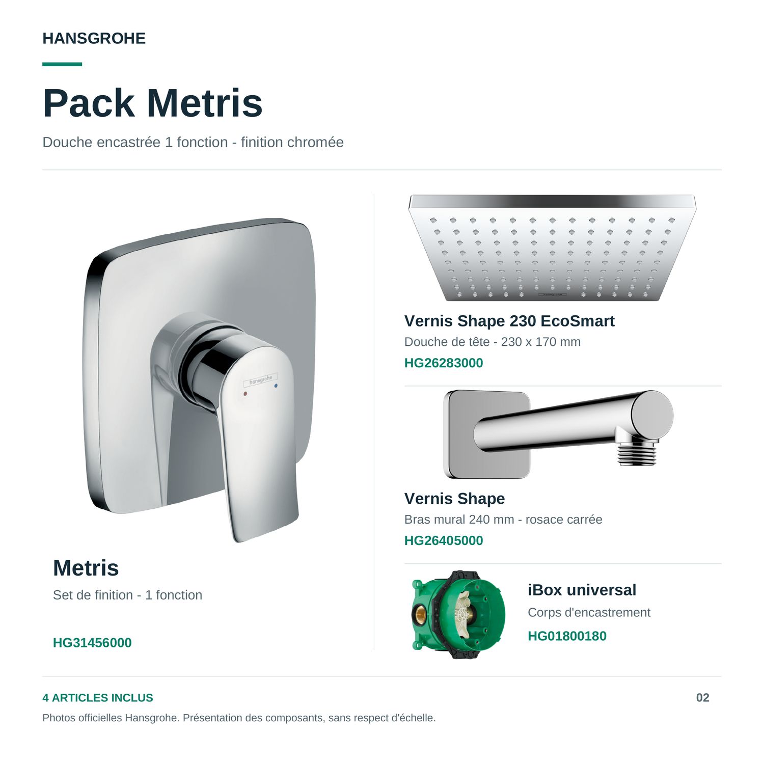Hansgrohe Metris Built-in Shower Pack