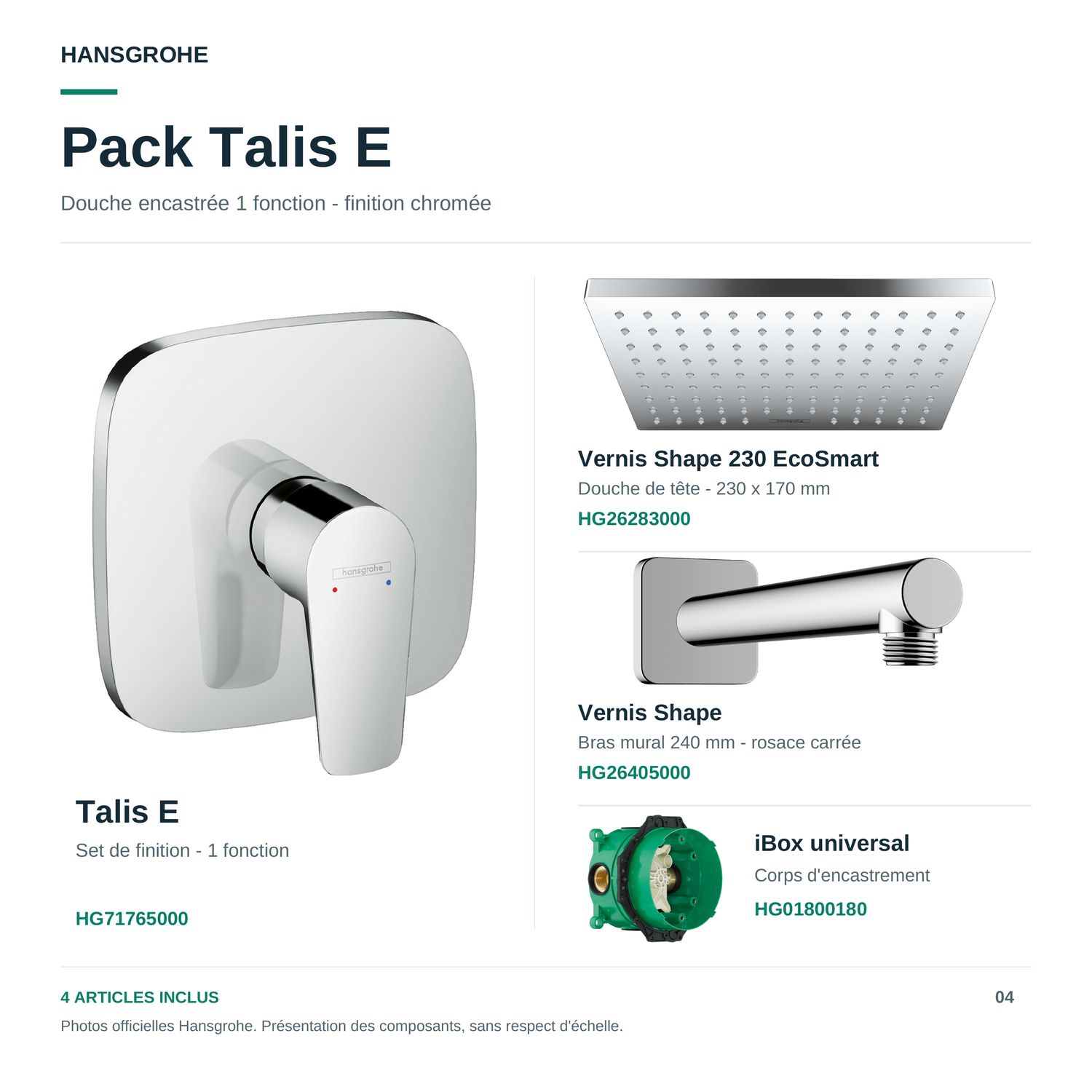 Hansgrohe Talis E Built-in Shower Pack