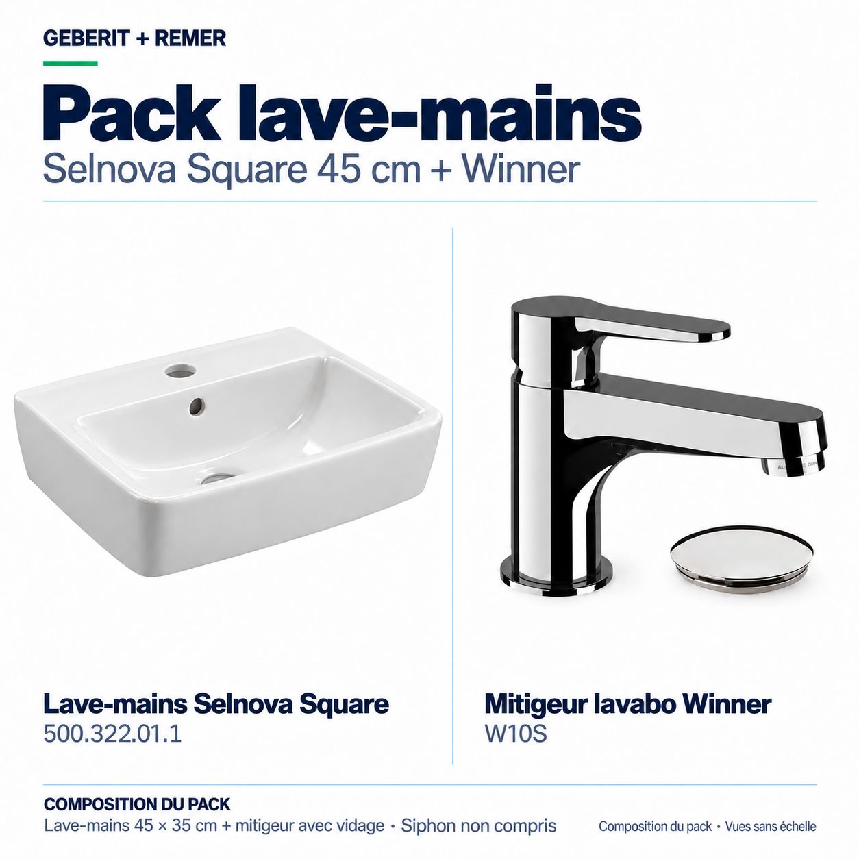 Selnova Square 45 cm Hand Wash Pack + Winner