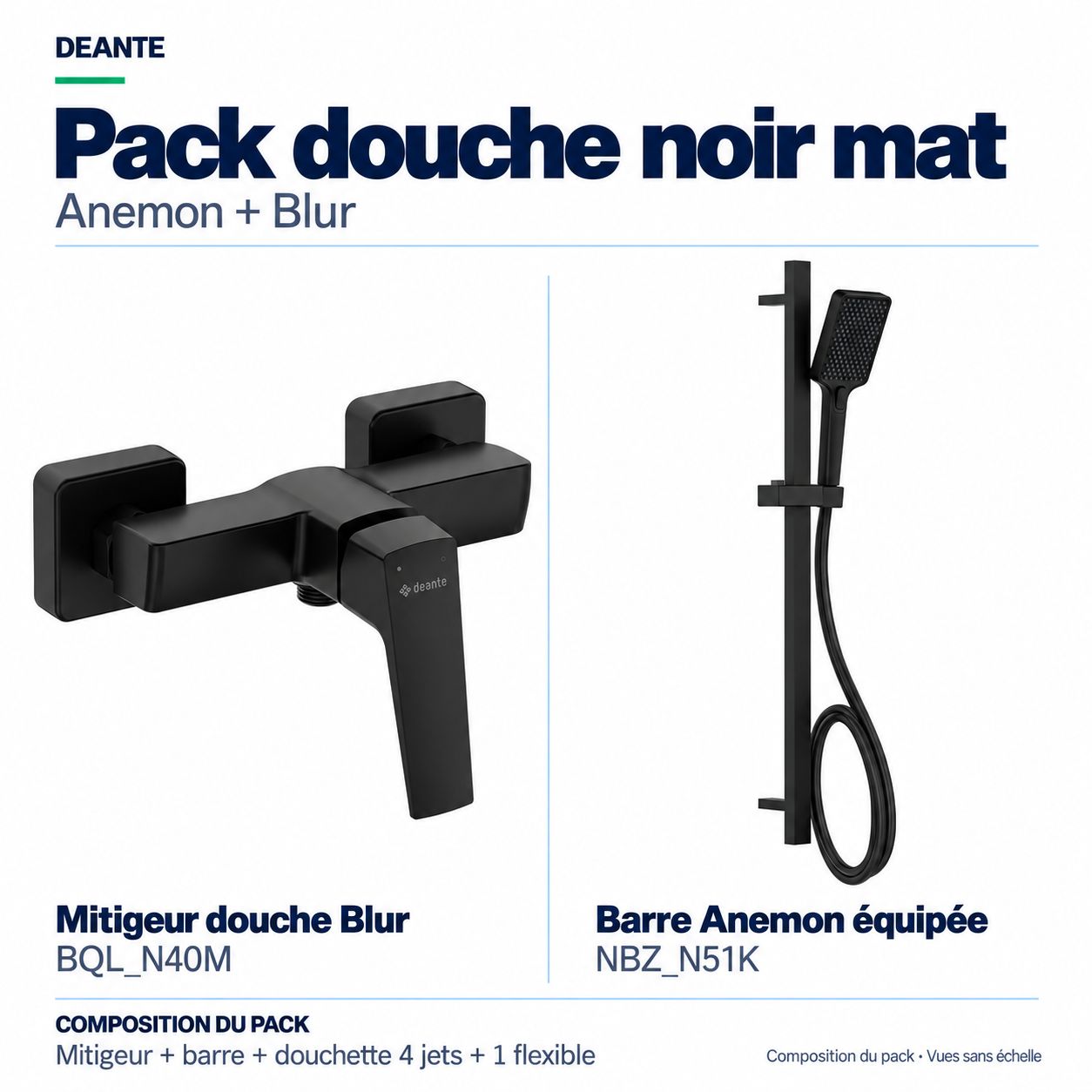 Matte Black Shower Pack Anemon + Blur