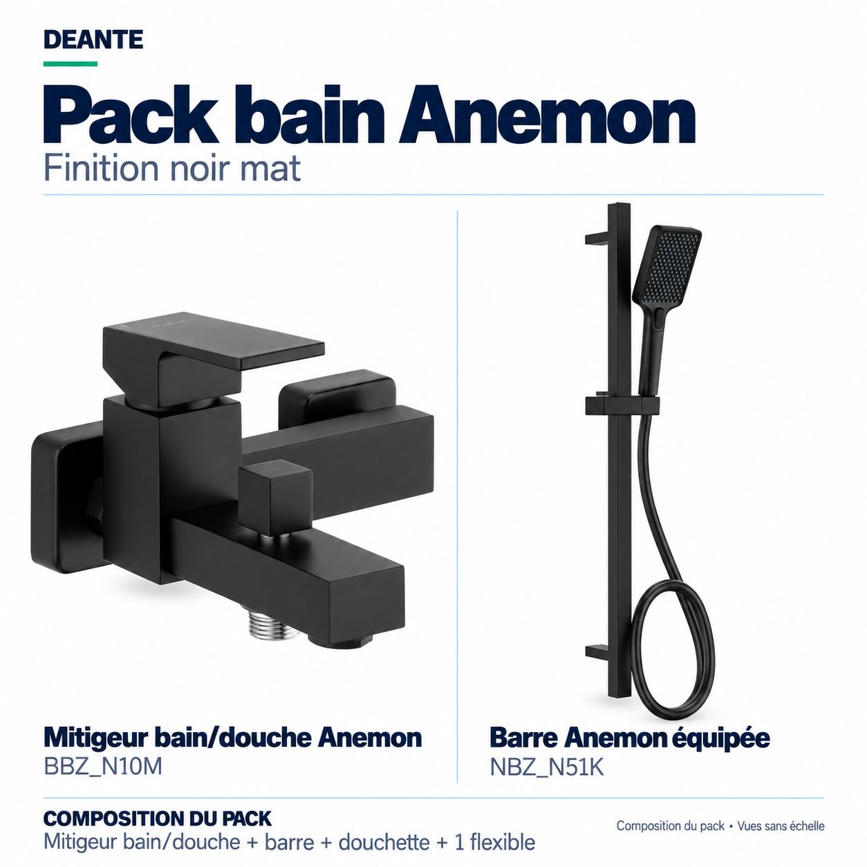Anemon Black Matte Bath Pack