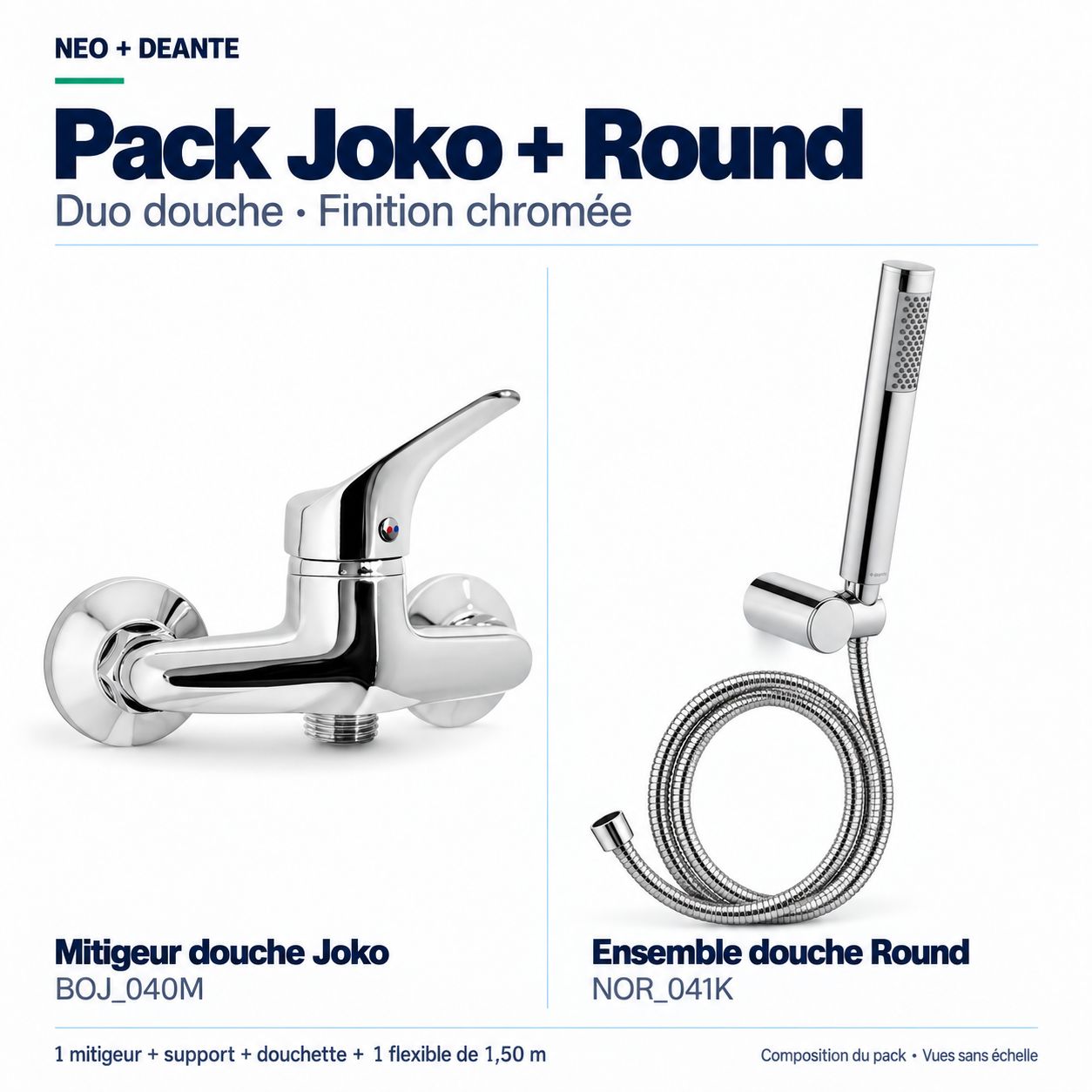 PACK: Joko Neo Basin Mixer Tap with Toothbrush Holder and Wall-Mounted Soap Holder Etna Gedy