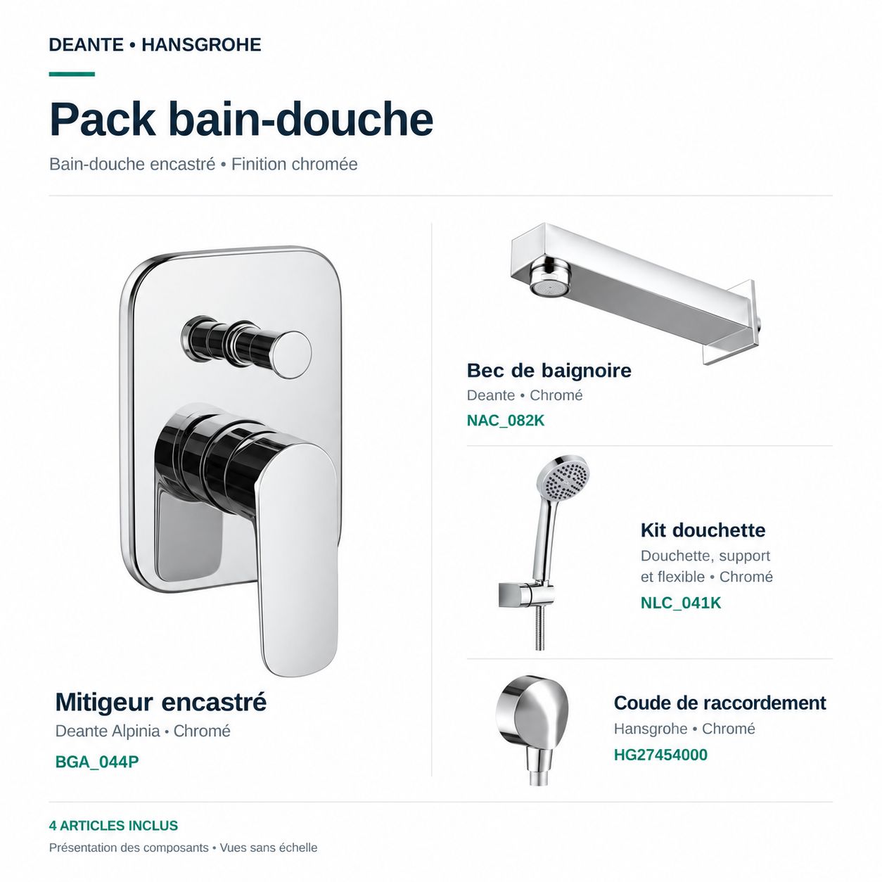PACK 56: Deante/Hansgrohe Concealed Bathtub Set