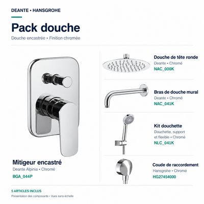 PACK 57: Ensemble de douche encastrée Deante/Hansgrohe