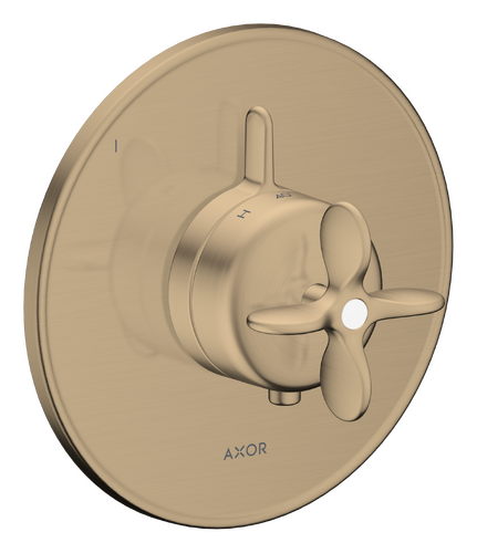 Trim set for AXOR Archivio concealed thermostatic shower mixer, cross handle