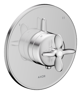 Trim set for AXOR Archivio thermostatic bath/shower mixer, cross handle