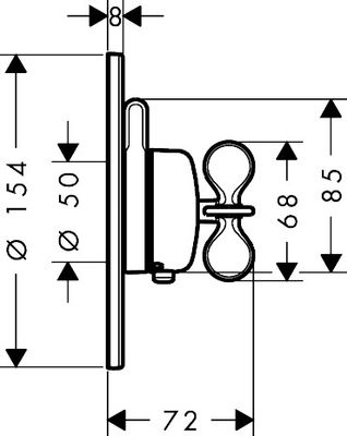 Trim set for AXOR Archivio thermostatic bath/shower mixer, polished red gold cross handles