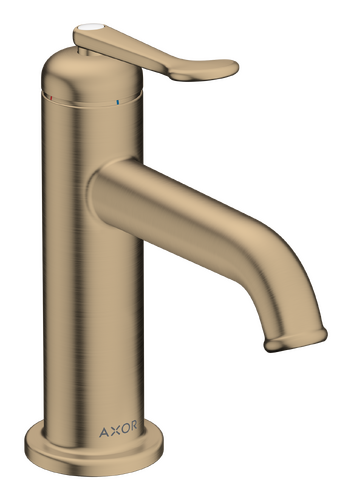 AXOR Archivio 90 CoolStart Basin Mixer with Lever Handle and Free-Flow Drain in Brushed Bronze