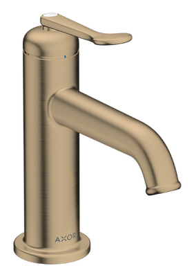 Mitigeur de lavabo AXOR Archivio 90 CoolStart avec poignée manette et bonde à écoulement libre en en bronze brossé
